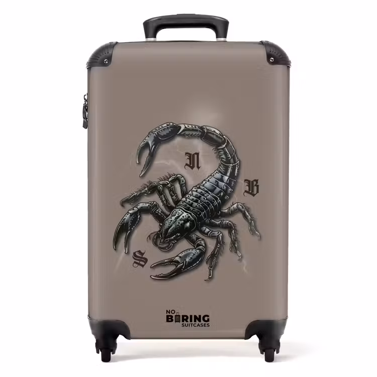 Valise - Style de tatouage- Scorpion réaliste sur fond marron — 1