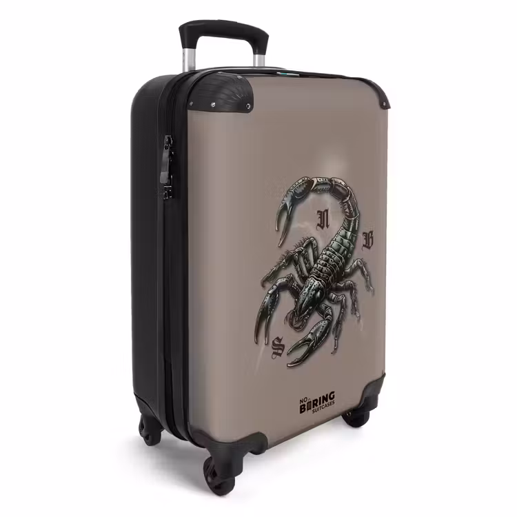 Valise - Style de tatouage- Scorpion réaliste sur fond marron — 2