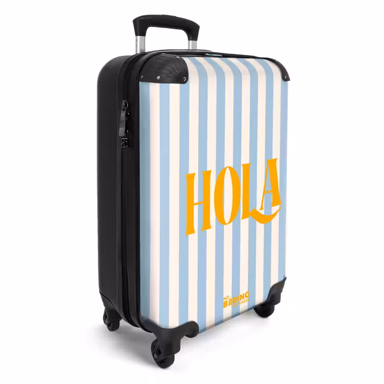 Valise - Citations - Hola bleu bébé et blanc crème — 2