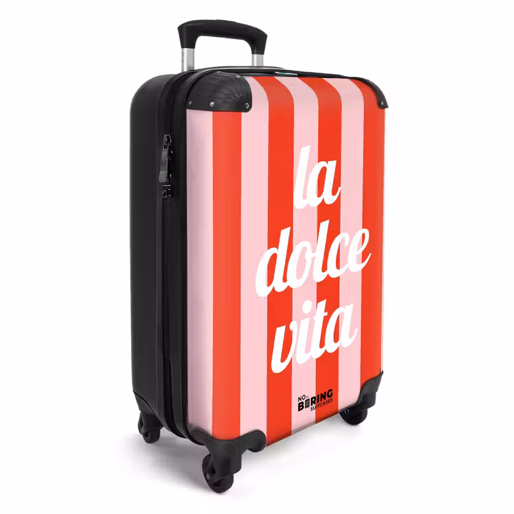Valise - Citations - La dolce vita rouge tomate et rose fleuri — 2