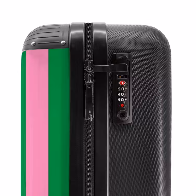 Valise - Citations - Que sera sera vert émeraude et rose fuchsia — 5
