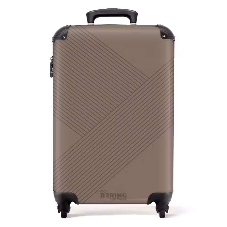 Valise - Minimal - Lignes entrecroisées sur fond taupe foncé — 1