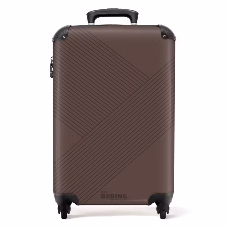Valise - Minimal - Lignes entrecroisées sur fond brun foncé — 1