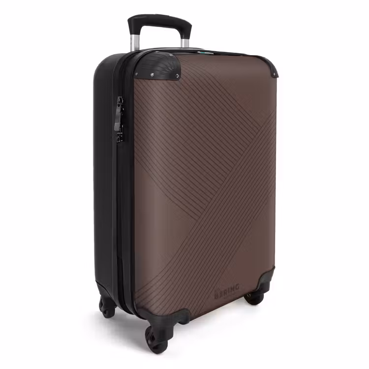 Valise - Minimal - Lignes entrecroisées sur fond brun foncé — 2