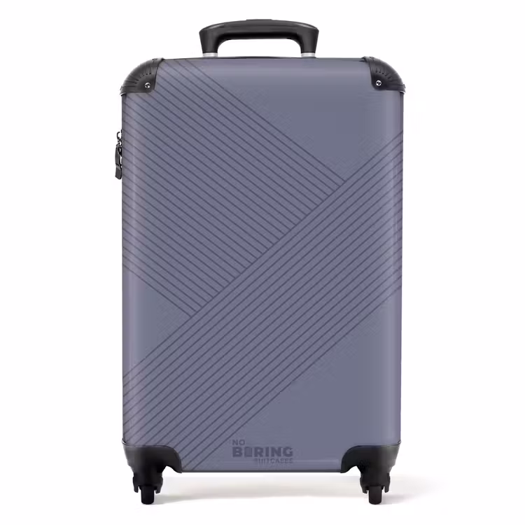 Valise - Minimal - Lignes entrecroisées sur fond gris-bleu — 1