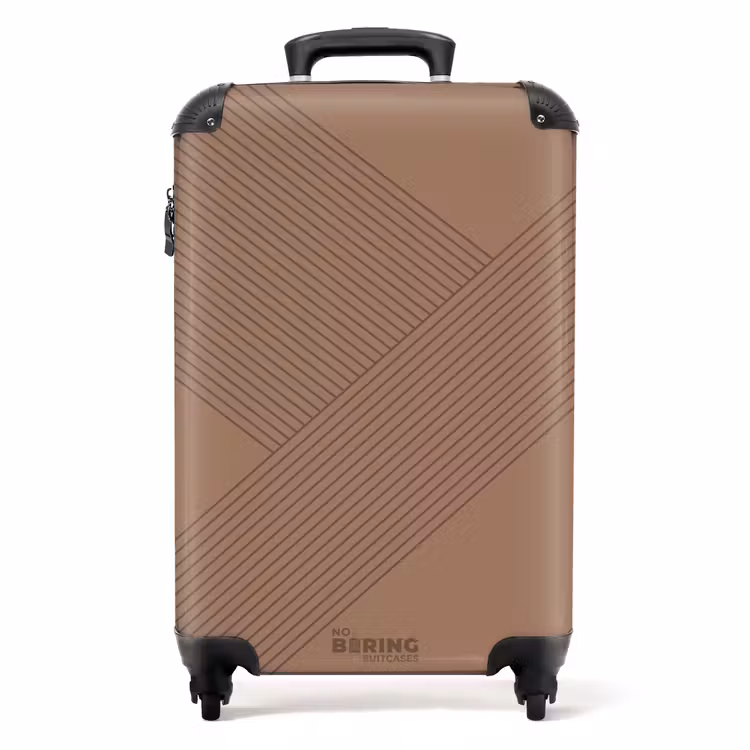 Valise - Minimal - Lignes entrecroisées sur fond brun chaud — 1