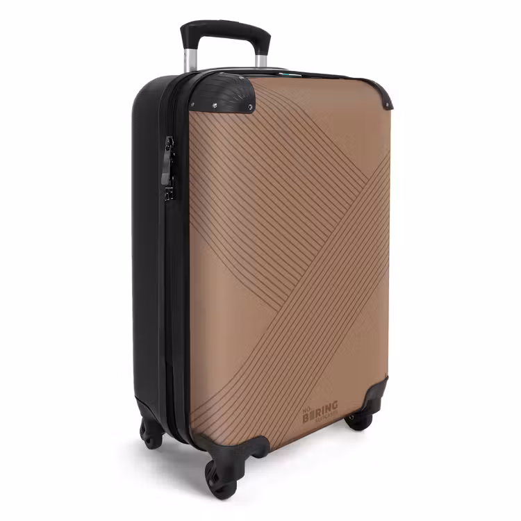 Valise - Minimal - Lignes entrecroisées sur fond brun chaud — 2