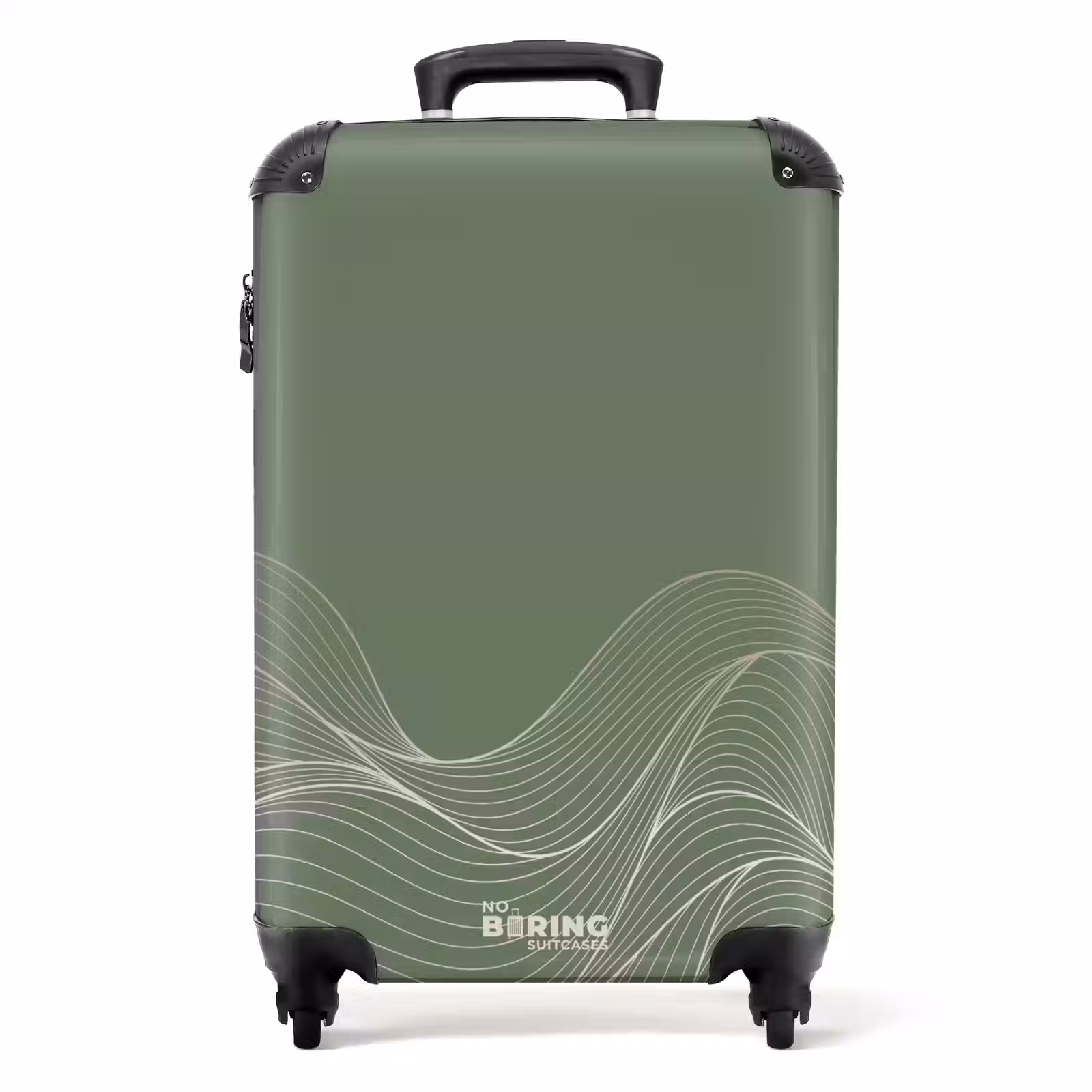 Valise - Minimal - Vert grisâtre avec des vagues — 1