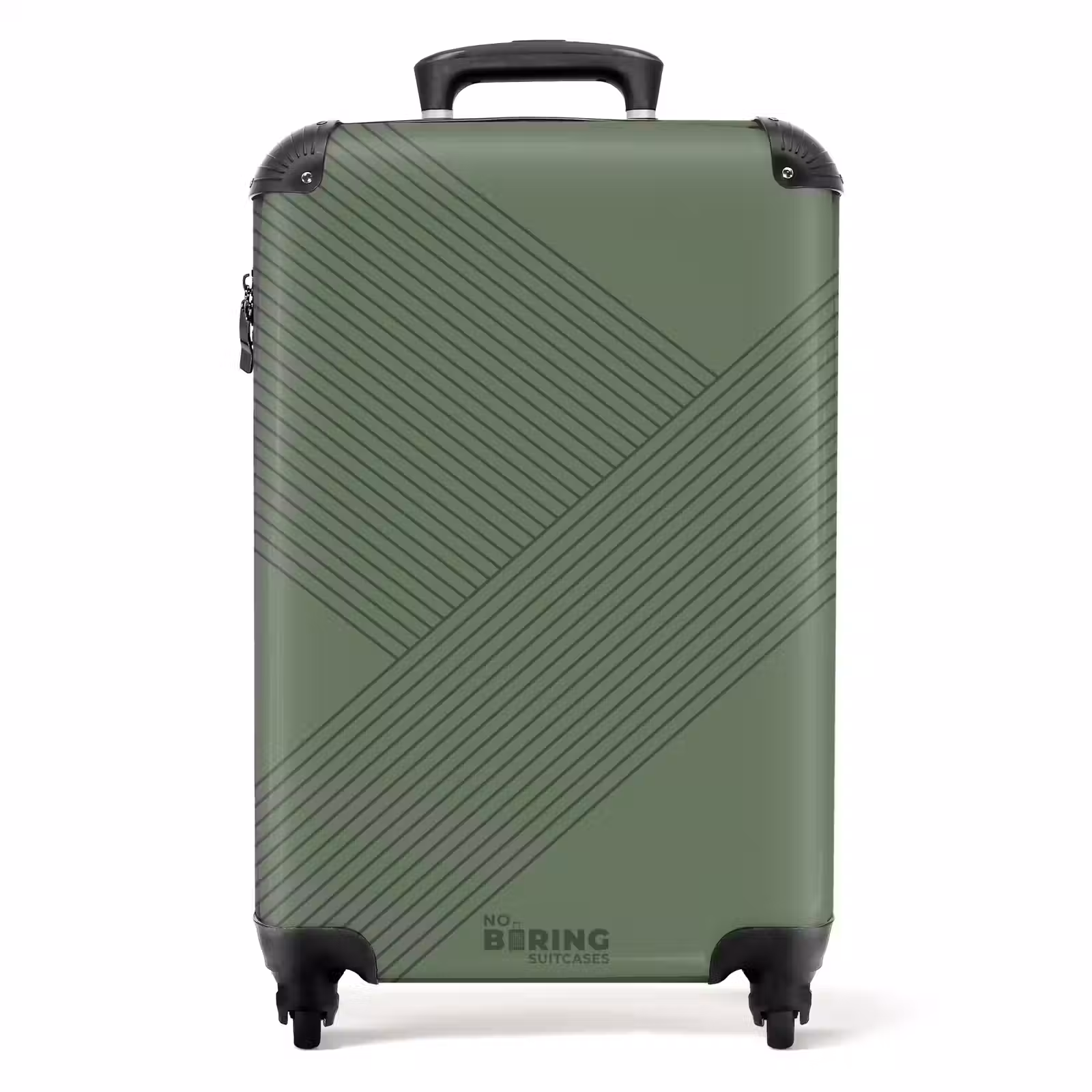 Valise - Minimal - Lignes qui se croisent sur fond gris-vert — 1