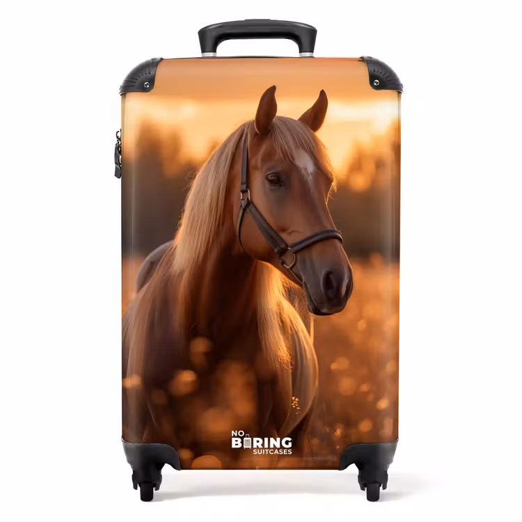 Valise - Cheval brun au pâturage — 1