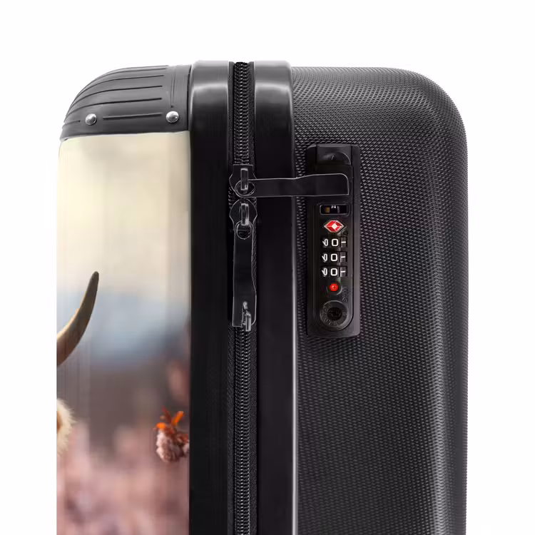 Valise - Highlander écossais avec des fleurs roses — 5