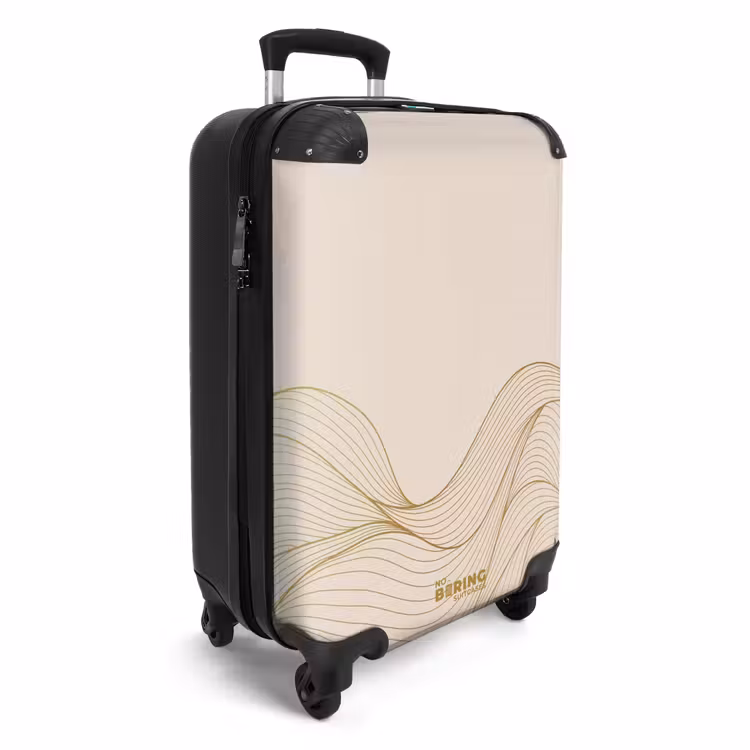 Valise - Minimal - Beige avec des vagues dorées — 2