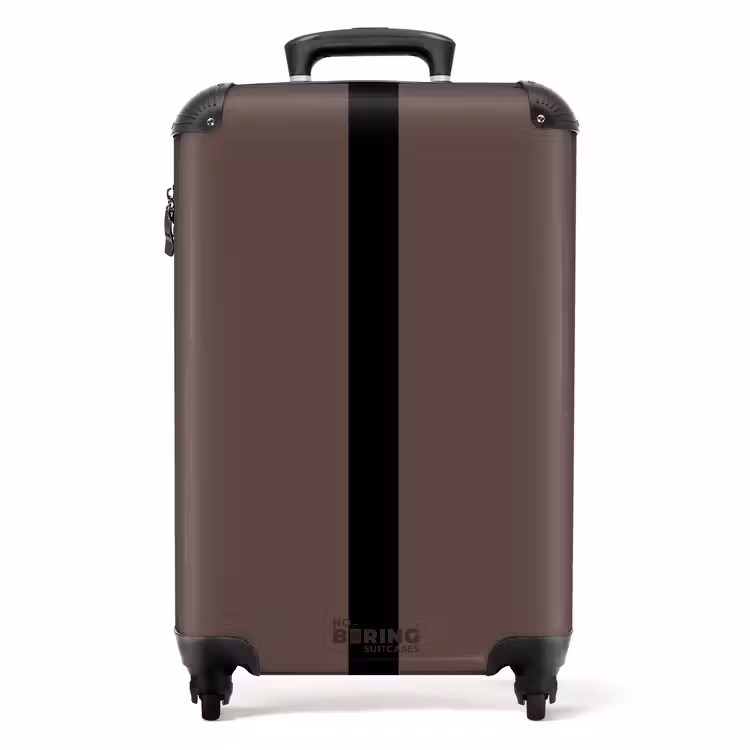 Valise - Minimal - Brun foncé avec une rayure noire — 1