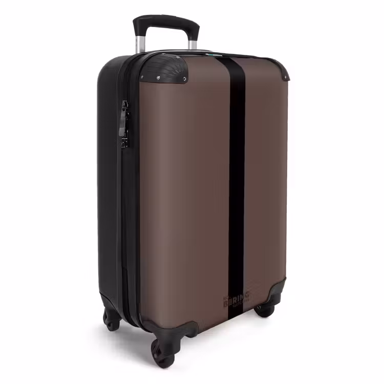 Valise - Minimal - Brun foncé avec une rayure noire — 2