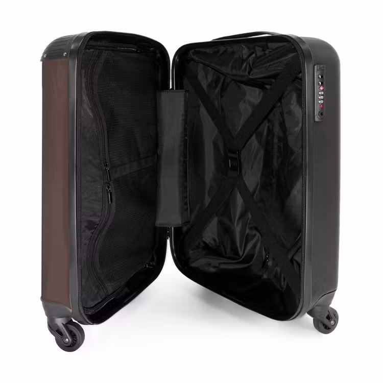 Valise - Minimal - Brun foncé avec une rayure noire — 4