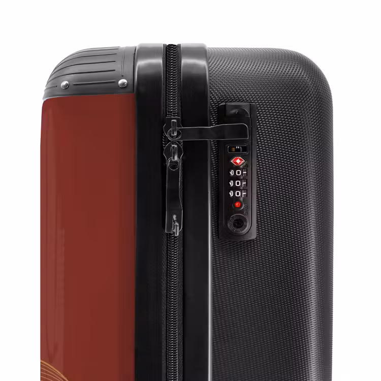 Valise - Minimal - Rouge foncé avec des vagues dorées — 5