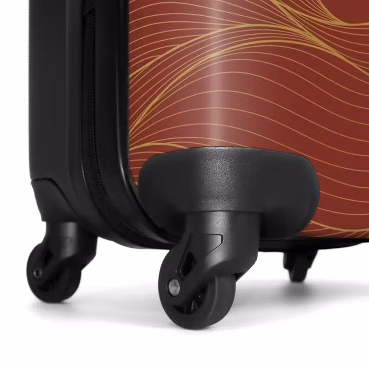 Valise - Minimal - Rouge foncé avec des vagues dorées — 6