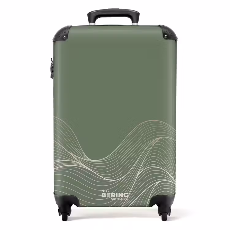 Valise - Minimal - Vert grisâtre avec des vagues — 1