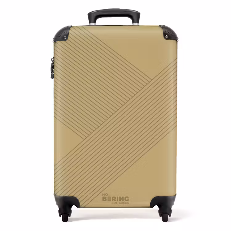 Valise - Minimal - Lignes entrecroisées sur fond beige doré — 1