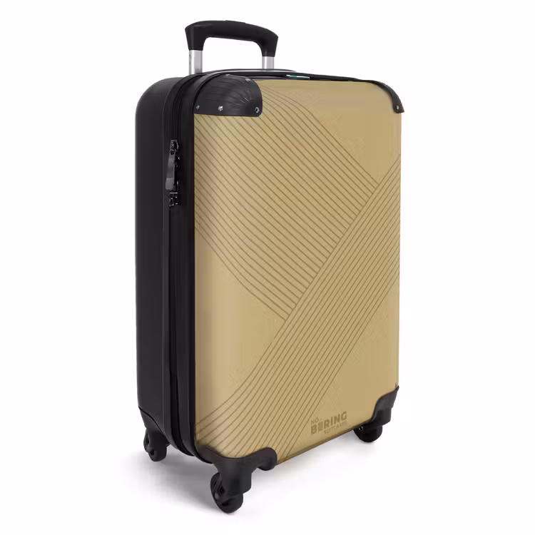 Valise - Minimal - Lignes entrecroisées sur fond beige doré — 2