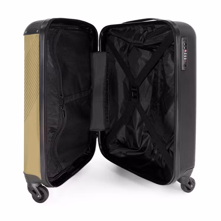 Valise - Minimal - Lignes entrecroisées sur fond beige doré — 4