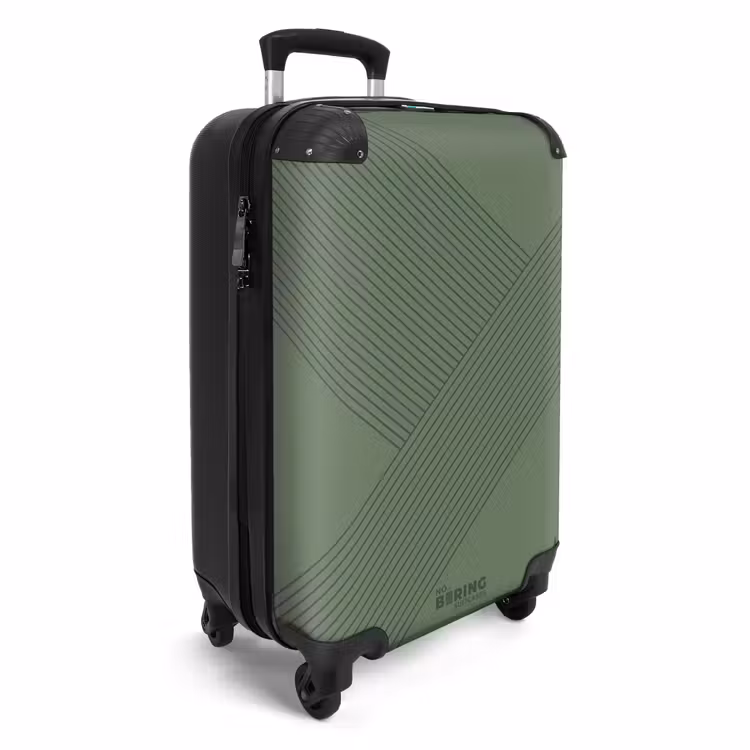 Valise - Minimal - Lignes qui se croisent sur fond gris-vert — 2