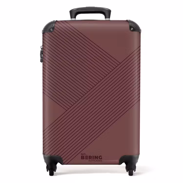 Valise - Minimal - Lignes entrecroisées sur fond vieux rose — 1