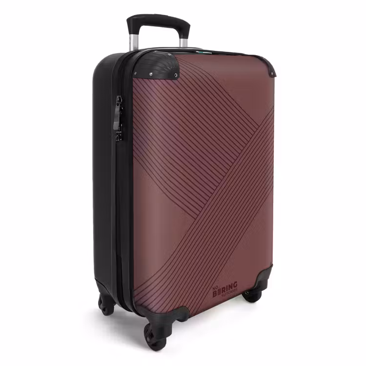 Valise - Minimal - Lignes entrecroisées sur fond vieux rose — 2