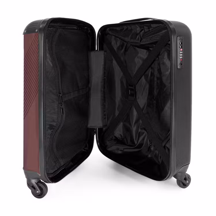 Valise - Minimal - Lignes entrecroisées sur fond vieux rose — 4