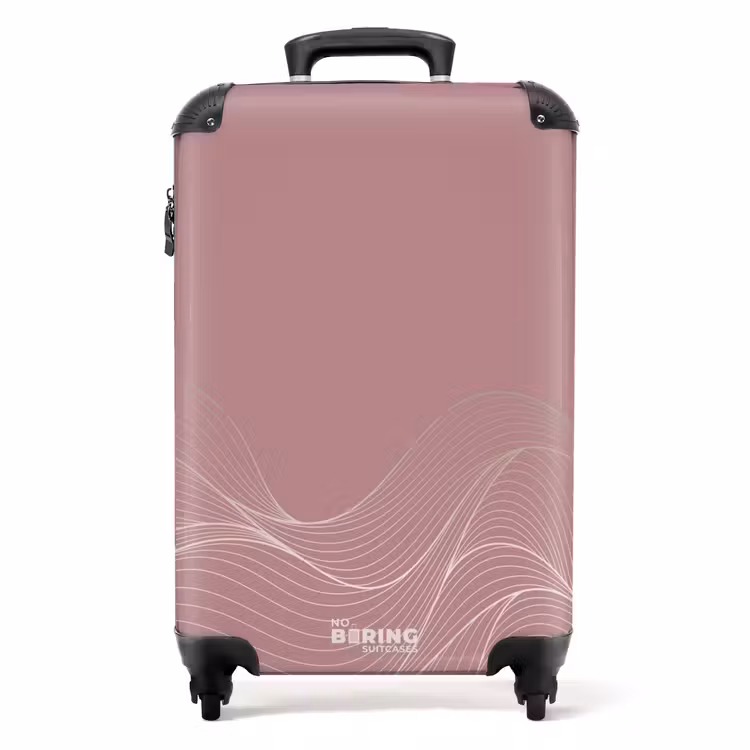 Valise - Minimal - Rose pâle doux avec des vagues — 1