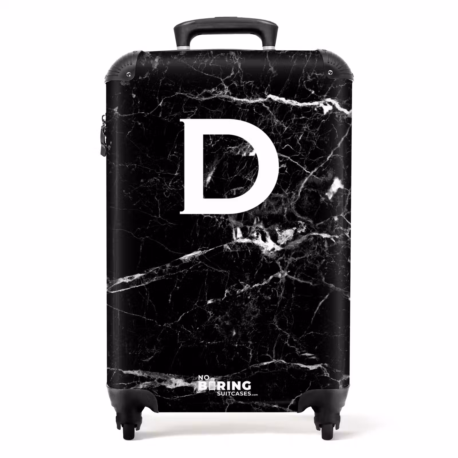 Valise - Aspect marbré - Noir - Lettre D - Marbre — 1