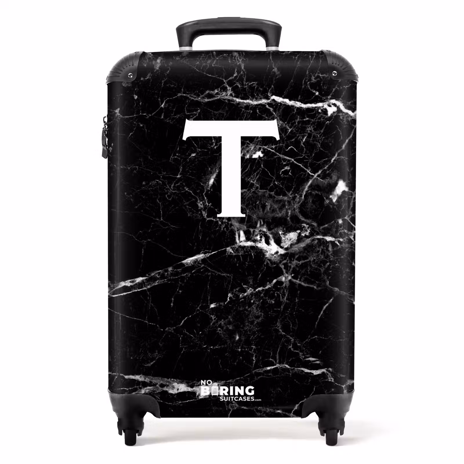 Valise - Lettre T - aspect marbré - noir — 1