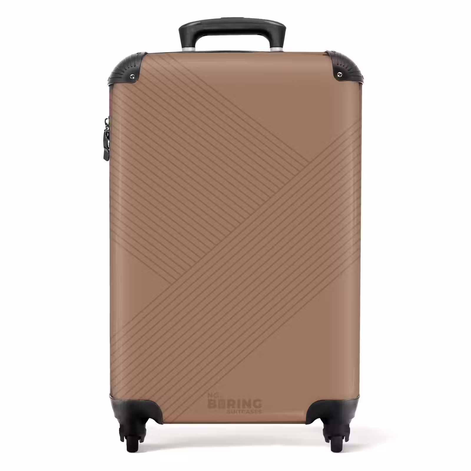 Valise - Minimal - Lignes entrecroisées sur fond brun moka — 1