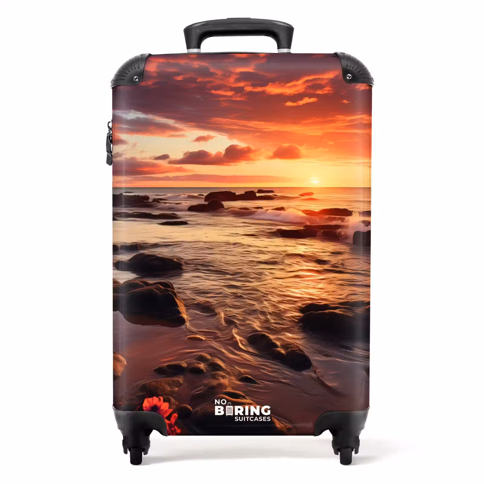 Valise - Plage rocheuse au coucher du soleil — 1