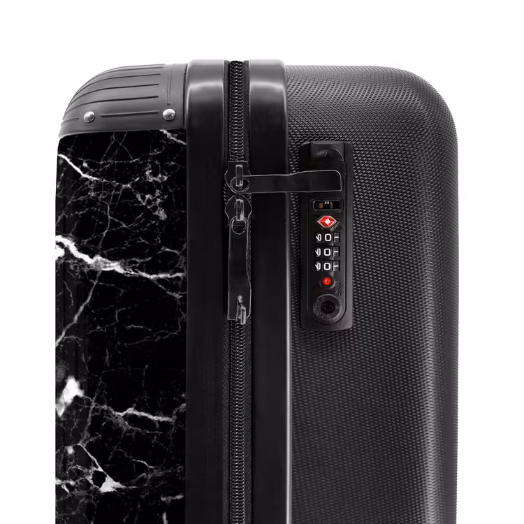 Valise - Aspect marbré - Lettre E - Noir — 5
