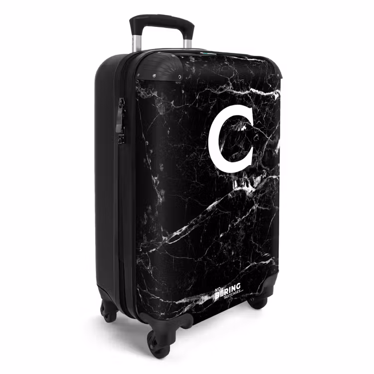 Valise - Aspect marbré - Noir - Lettre C — 2