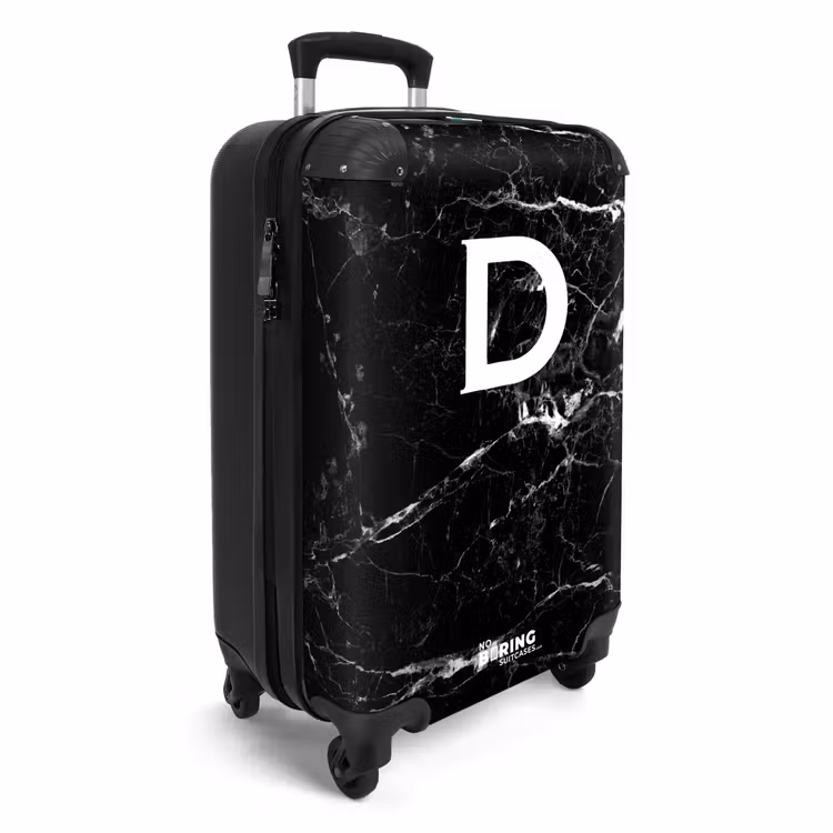 Valise - Aspect marbré - Noir - Lettre D - Marbre — 2