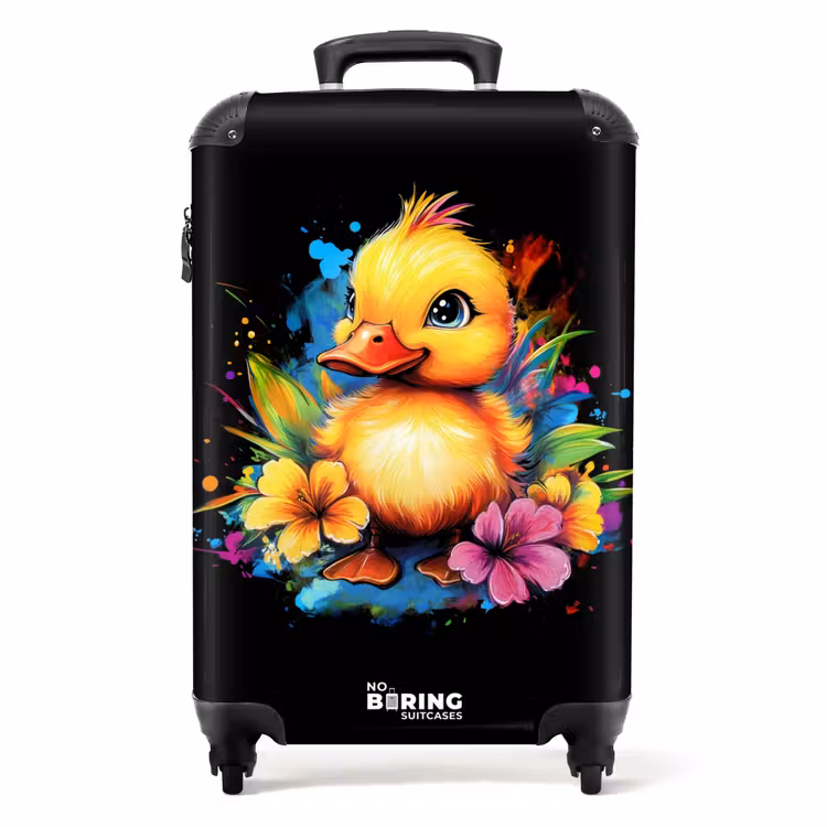 Valise - Canard avec fleurs tropicales — 1