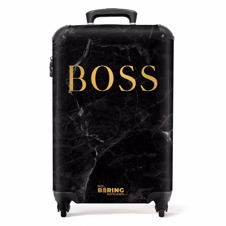 Valise - Citations - Boss - Aspect marbré - Or - Noir — 1