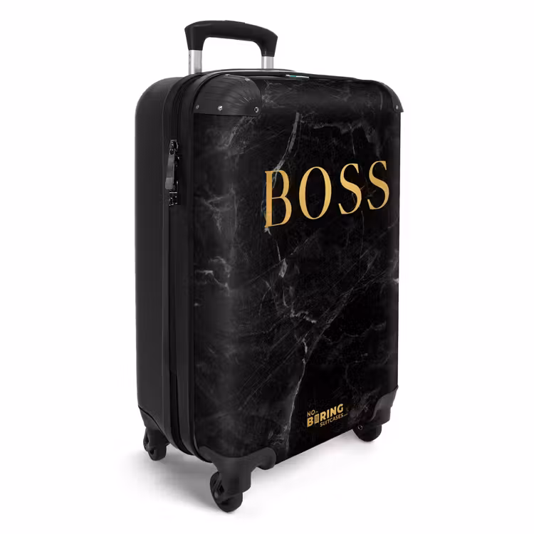 Valise - Citations - Boss - Aspect marbré - Or - Noir — 2