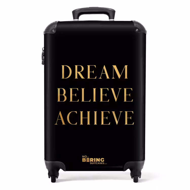 Valise - Citations - Rêver, croire, réaliser - Or - Noir - Luxe — 1