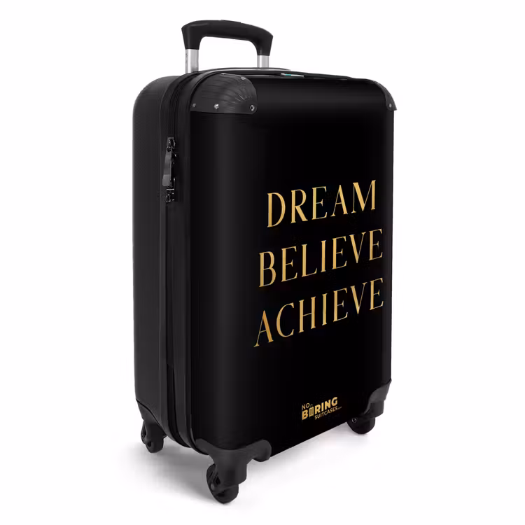 Valise - Citations - Rêver, croire, réaliser - Or - Noir - Luxe — 2