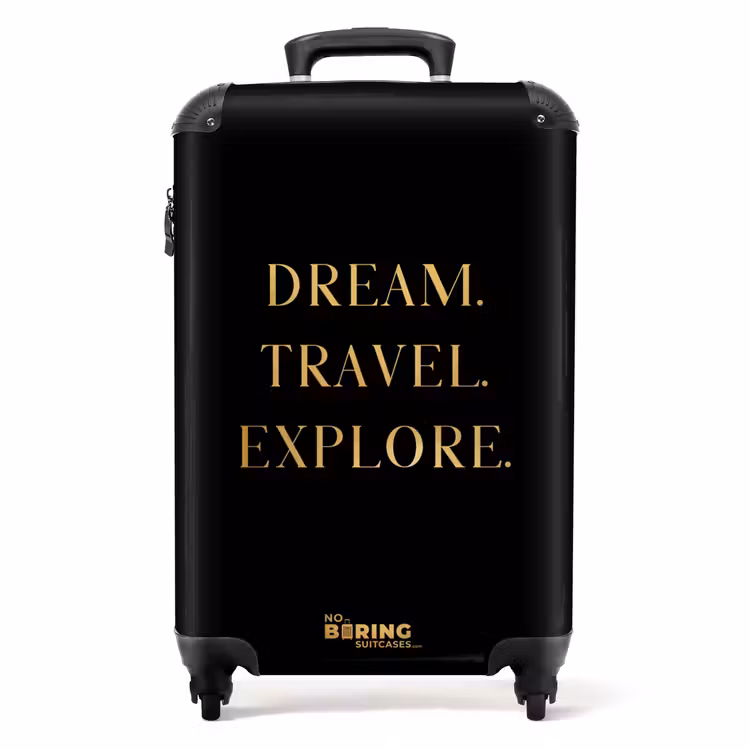 Valise - Citations - Voyage de rêve explorer - Or - Voyage - Noir — 1
