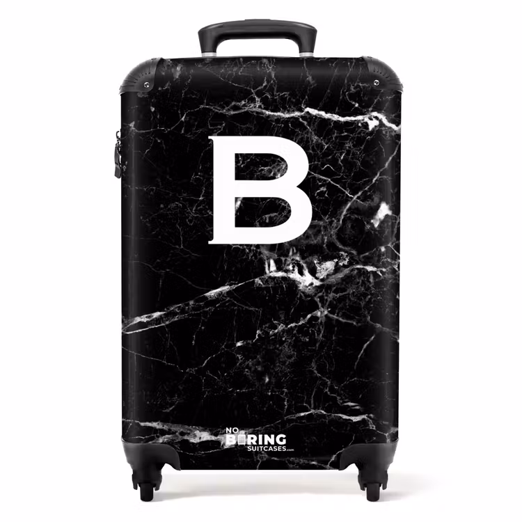 Valise - Marbre - Lettre B - Noir - Impression marbre — 1