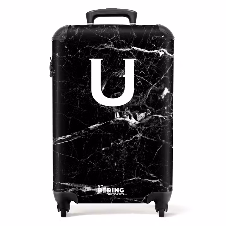 Valise - Marbre - Lettre U - Noir - Impression marbrée — 1