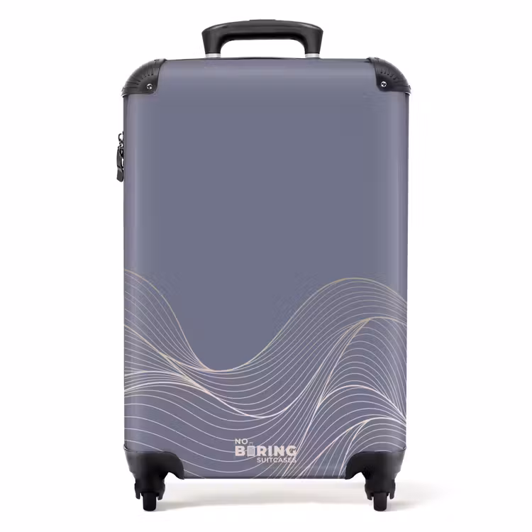 Valise - Minimal - Bleu gris avec des vagues — 1
