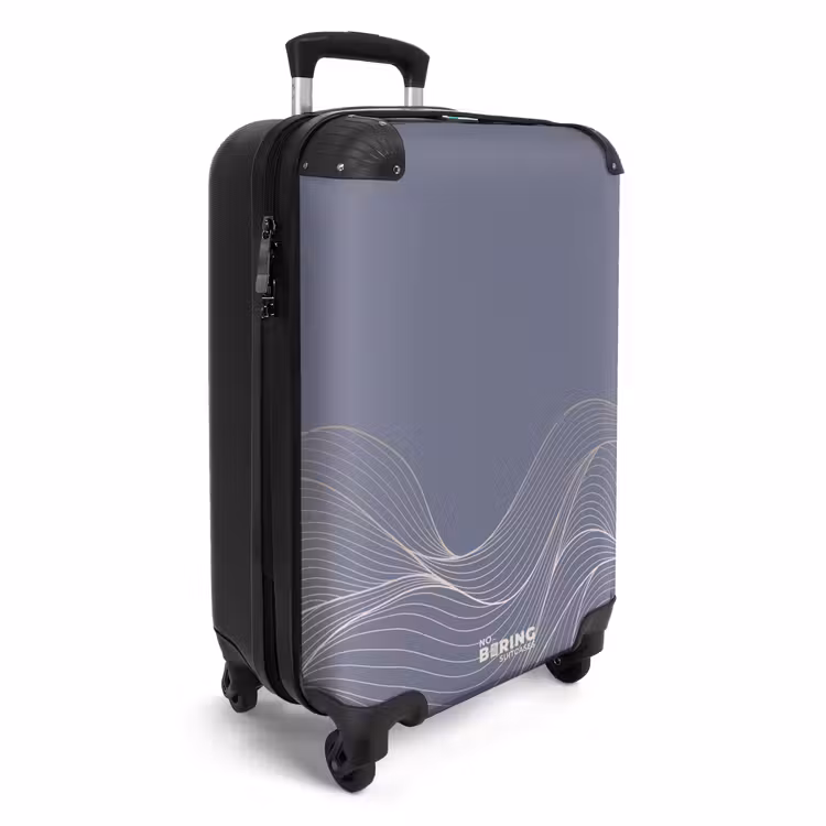 Valise - Minimal - Bleu gris avec des vagues — 2