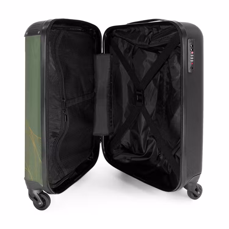 Valise - Minimal - Vert grisâtre avec des vagues dorées — 4