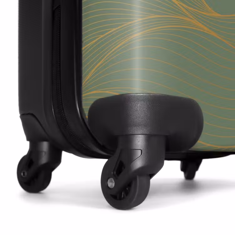 Valise - Minimal - Vert grisâtre avec des vagues dorées — 6