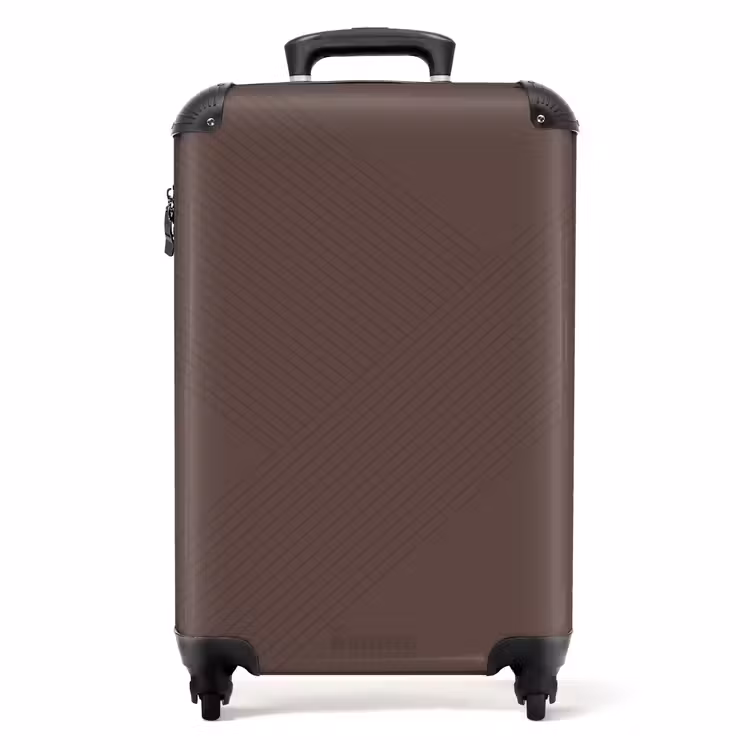 Valise - Minimal - Lignes entrecroisées sur fond chocolat — 1